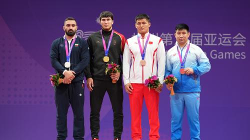 Ahmed Taj El-Din wins the gold medal in the 97 kg weight class
