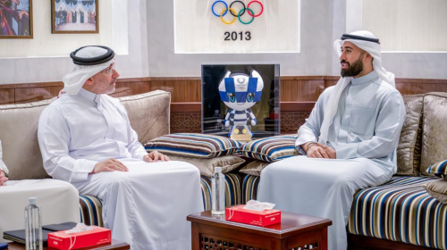 Al-Kooheji receives the President of the Judo Federation and learns about the federation's plans for the 2024 Paris Olympics