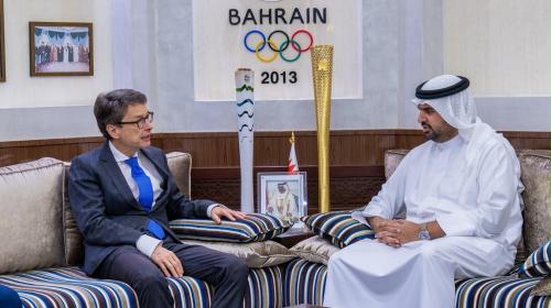 Isa bin Ali Receives German Ambassador and Discusses Strengthening Sports Cooperation