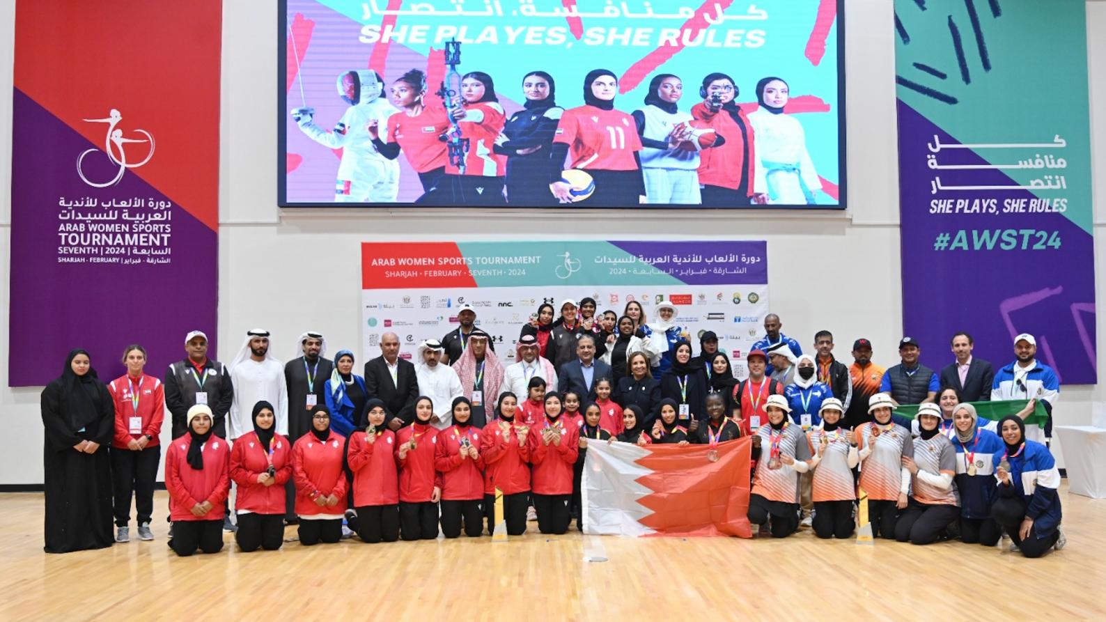 Bahrain leads the overall standings in the Arab Clubs Tournament for Women with 15 gold medals