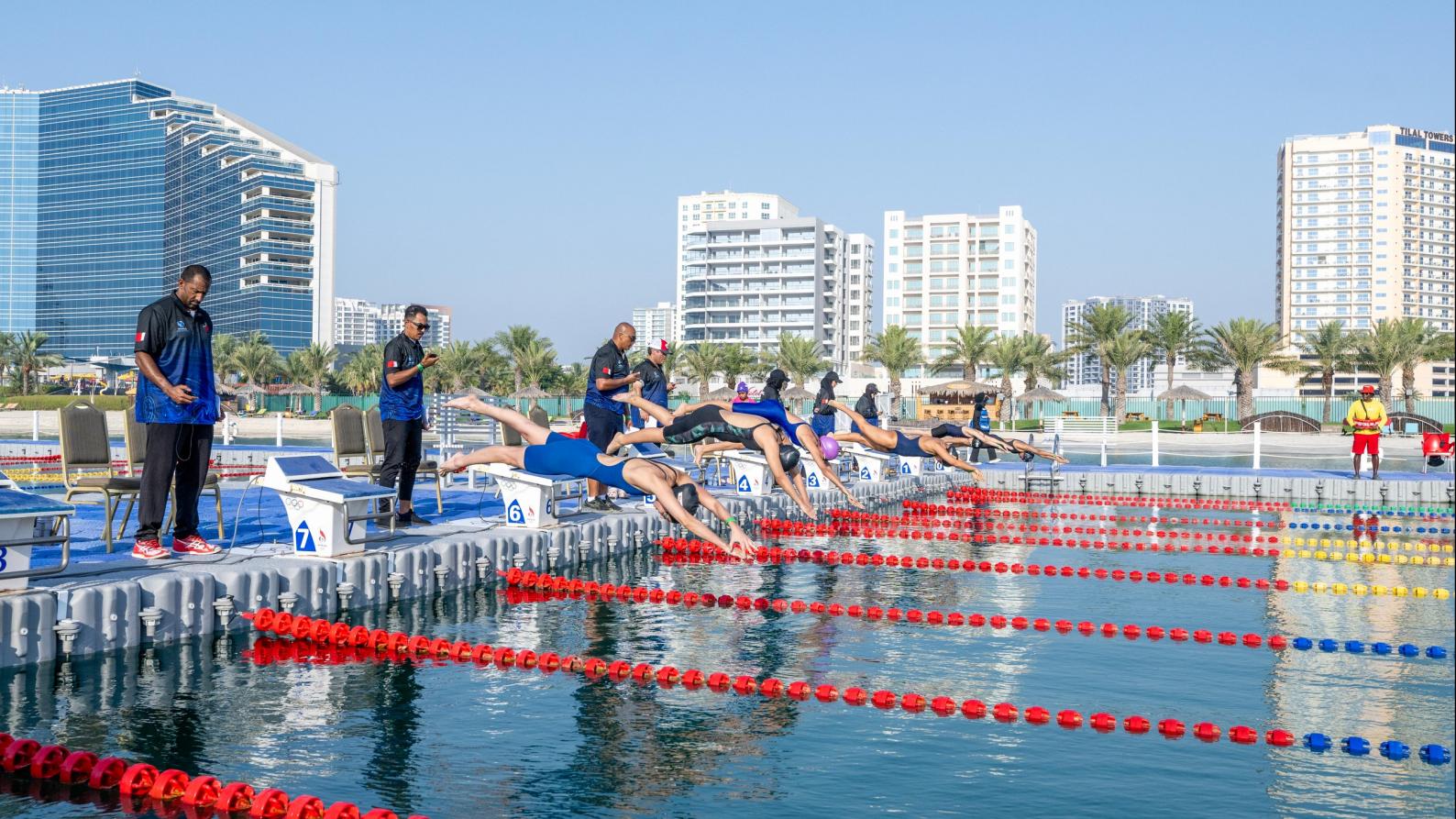 Bahrain Olympic Committee and Swimming Federation Launch New Olympic Pool with National Athletes
