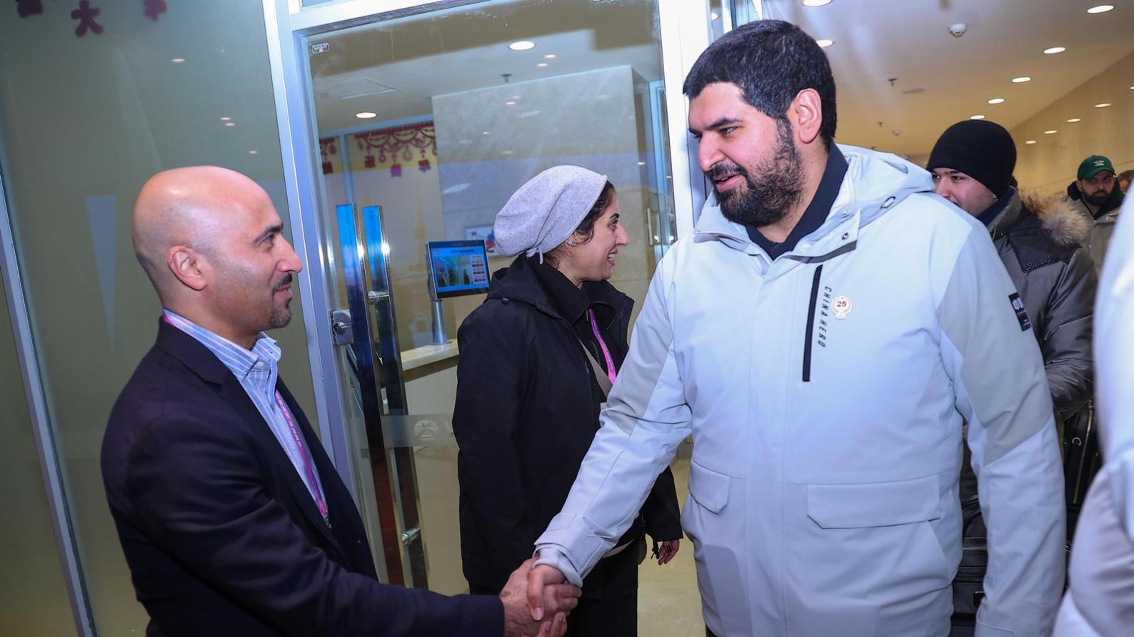 Shaikh Isa bin Ali Arrives in China for the Opening of the Asian Winter Games