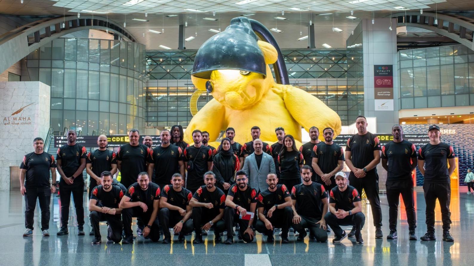 البعثة البحرينية تصل إلى سانيا للمشاركة في دورة الألعاب الآسيوية الشاطئية 